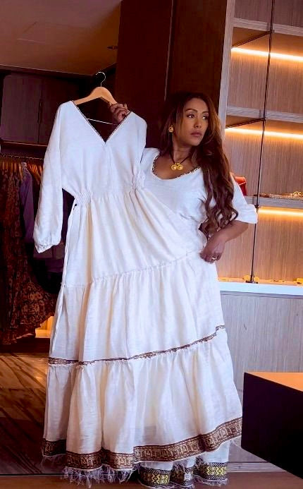Ethiopian Traditional Dress - Rose Red