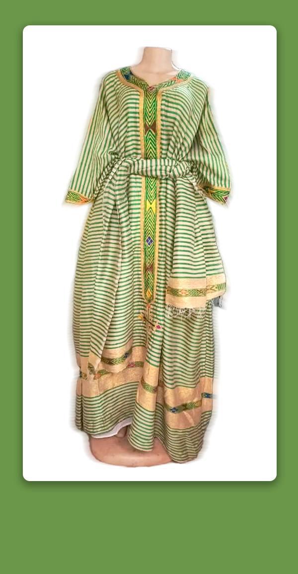 New Ethiopian Traditional Dress - Emerald
